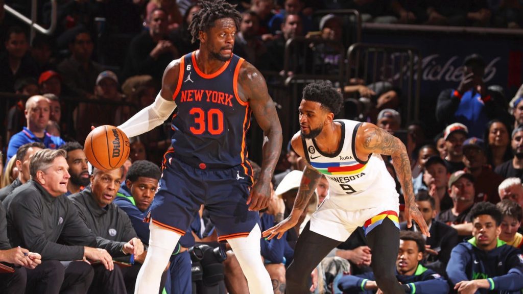 朱利叶斯-兰德尔以职业生涯最高的57分继续入选NBA，但尼克斯队输给了森林狼队